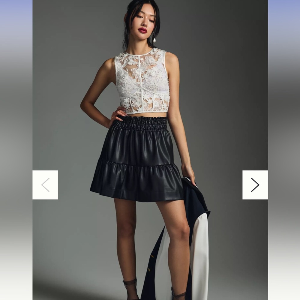 Anthropologie Somerset Mini Skirt: Faux Leather Edition, S NWT